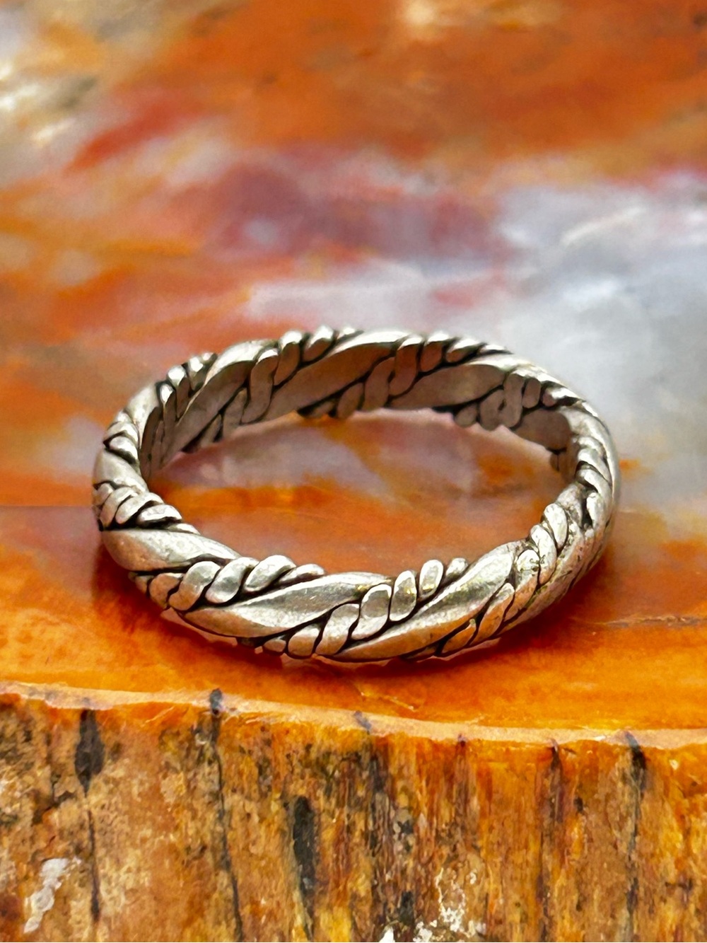 Vintage Mens Sterling Silver Ring Band - Size 9